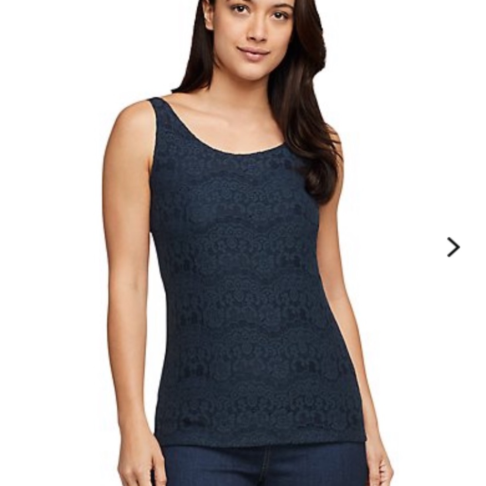 New Van Heusen lace top career wear size L Navy